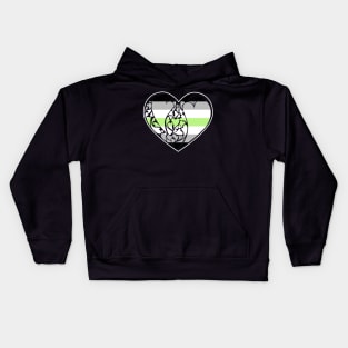 Agender LGBT+ Heart Kids Hoodie